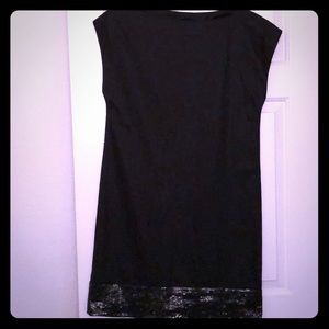 Theory black smock dress sequined size 8